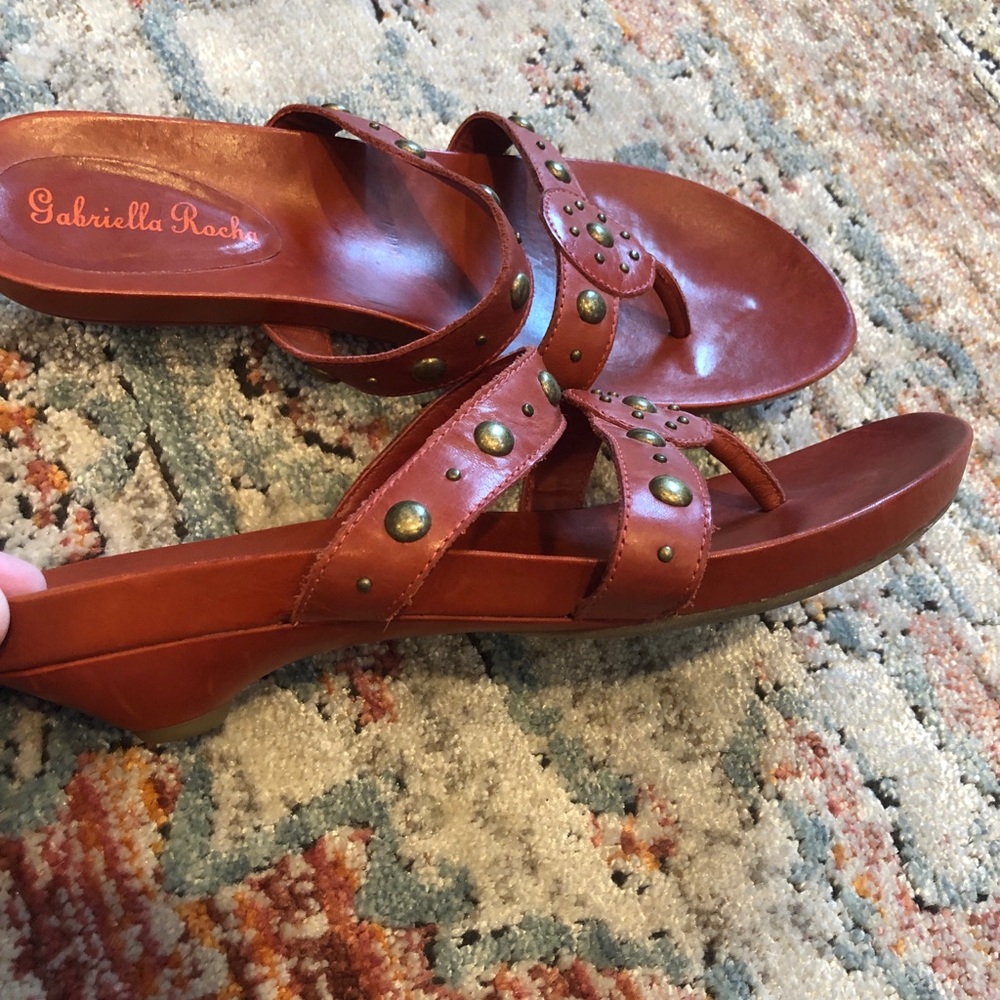 Gabriella Rocha Leather Sandals 9 - Picture 3 of 6